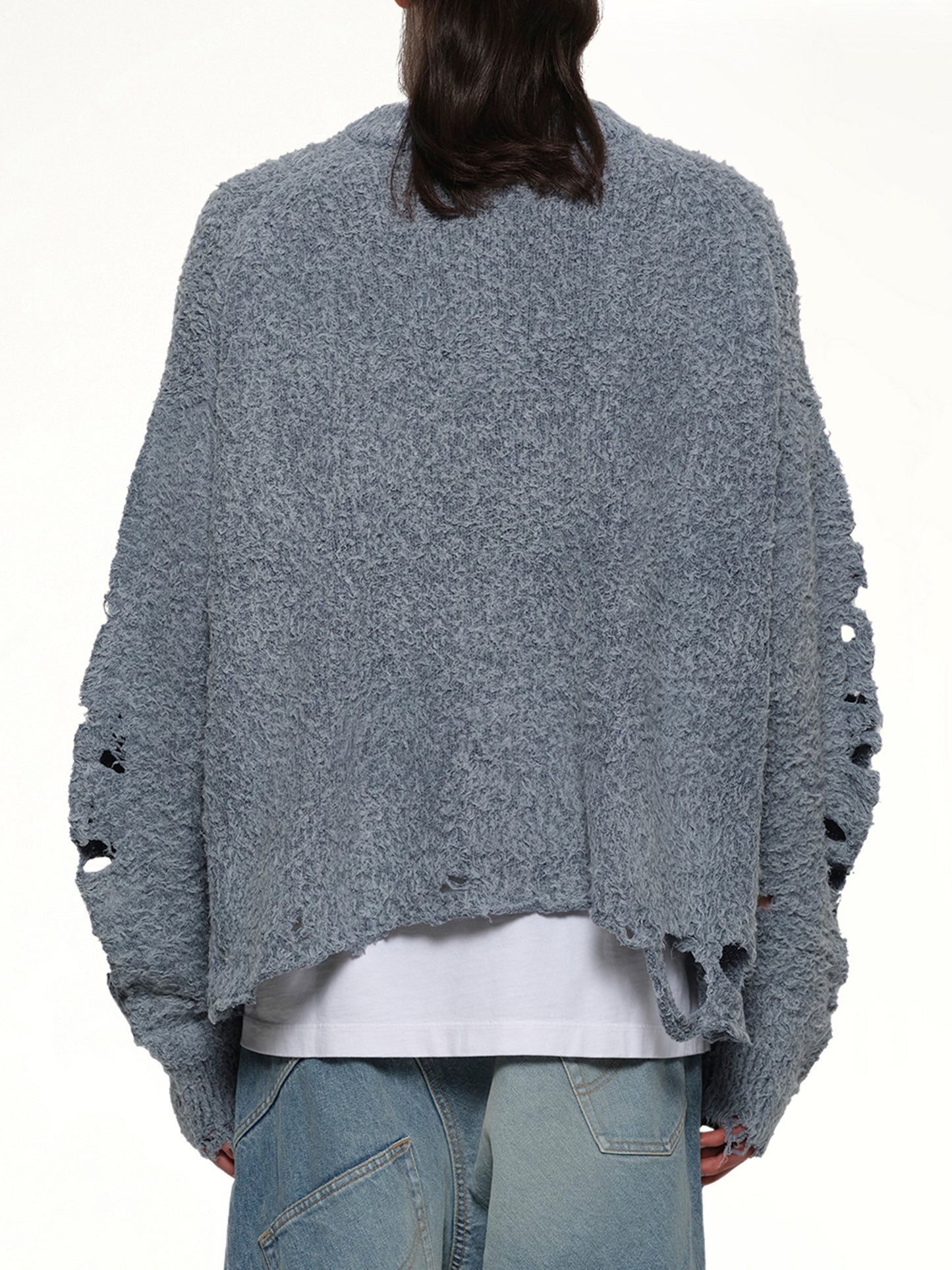 Ribcage Knit Pullover in Blue