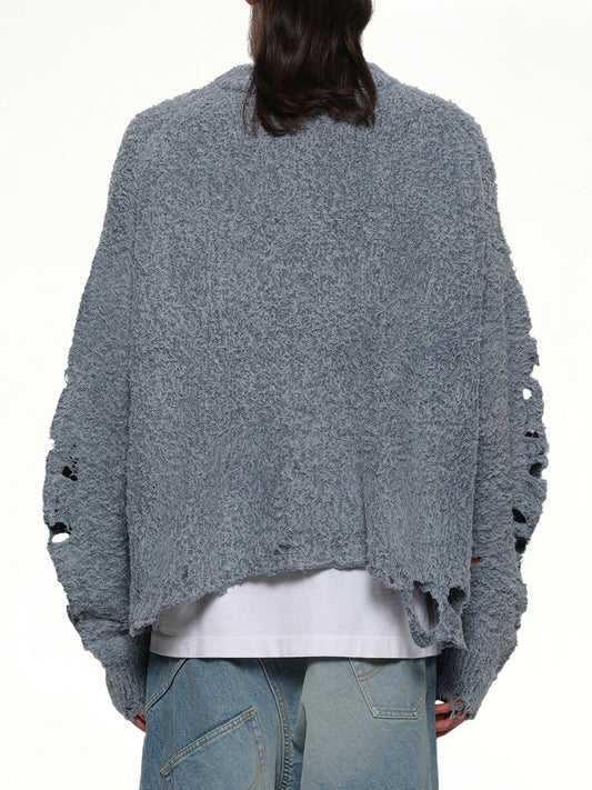 Ribcage Knit Pullover in Blue