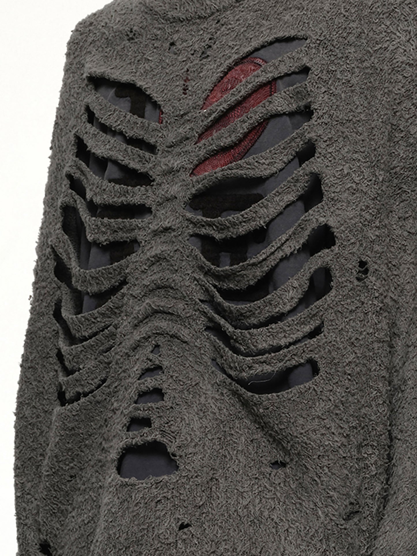 Ribcage Knit Pullover in Grey