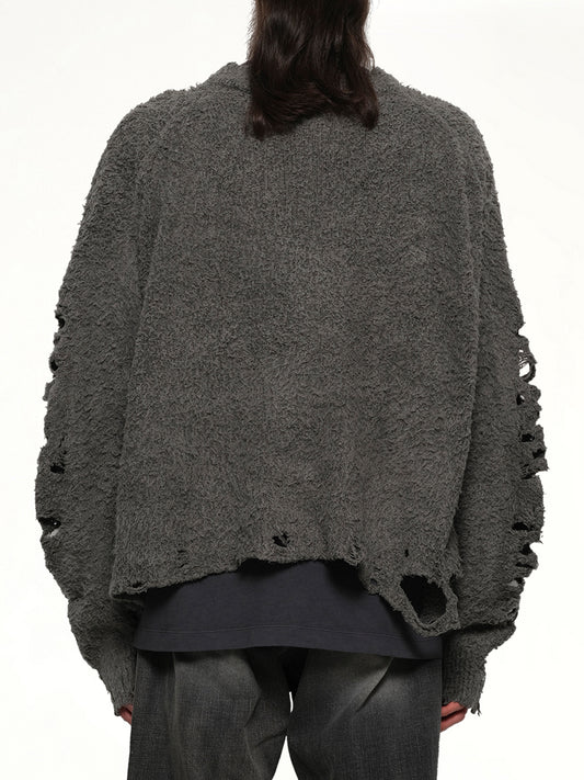 Ribcage Knit Pullover in Grey