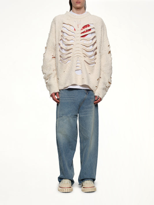 Ribcage Knit Pullover in Ivory