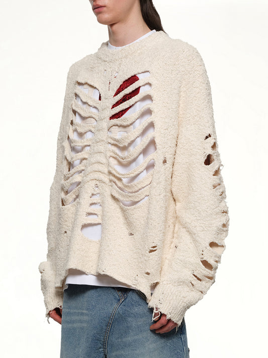 Ribcage Knit Pullover in Ivory