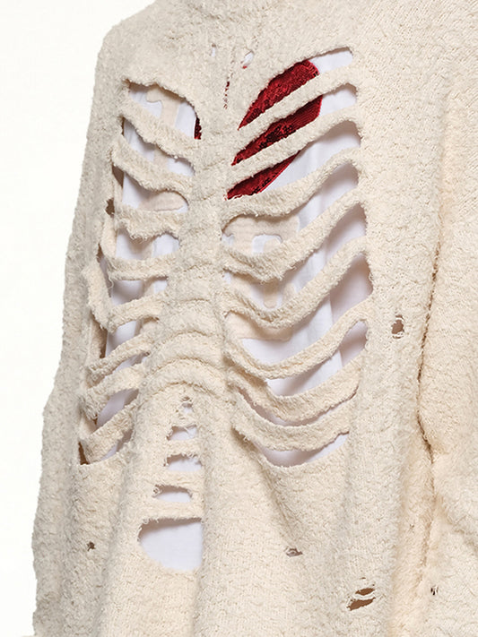 Ribcage Knit Pullover in Ivory