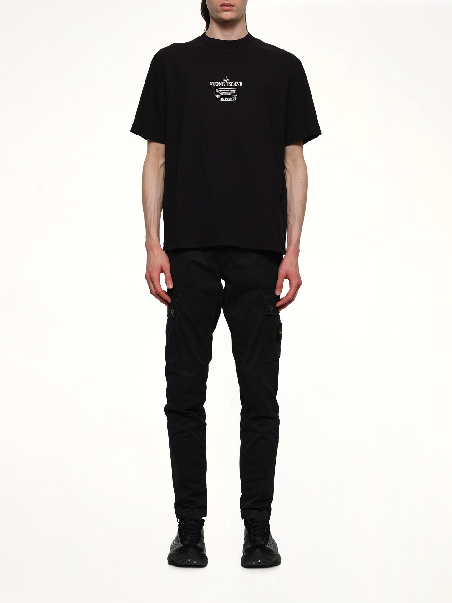 210003 02 Industrial Logos S/S T-Shirt in Black