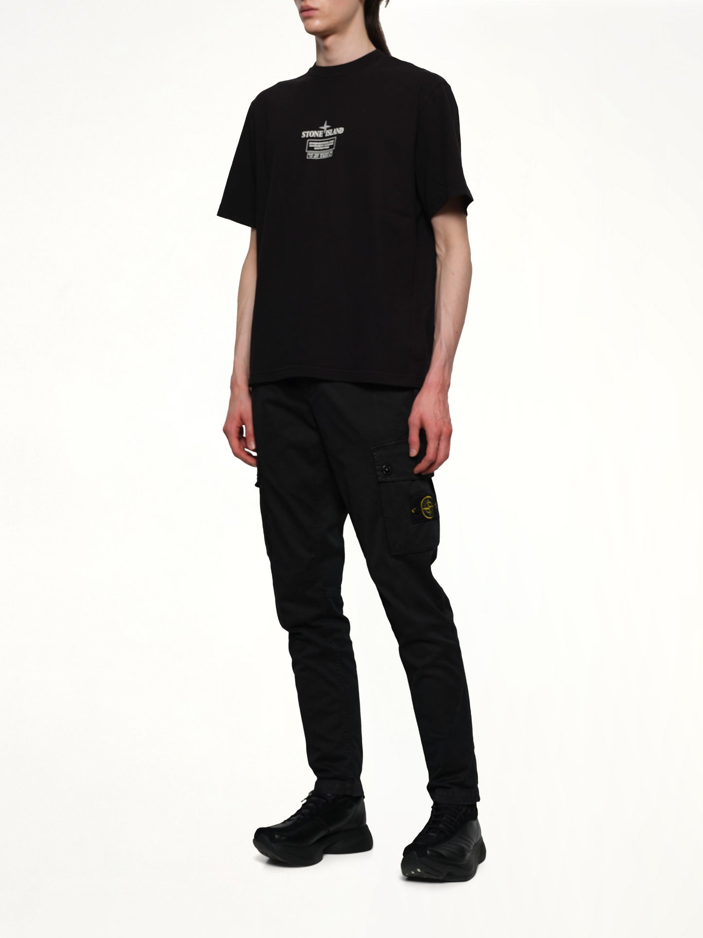 210003 02 Industrial Logos S/S T-Shirt in Black