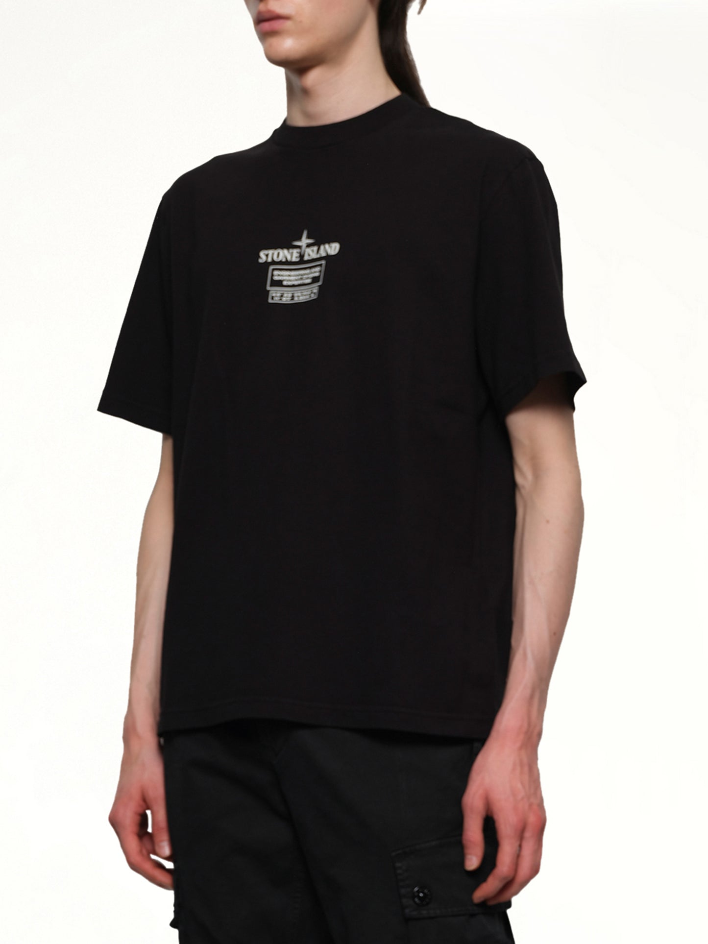 210003 02 Industrial Logos S/S T-Shirt in Black