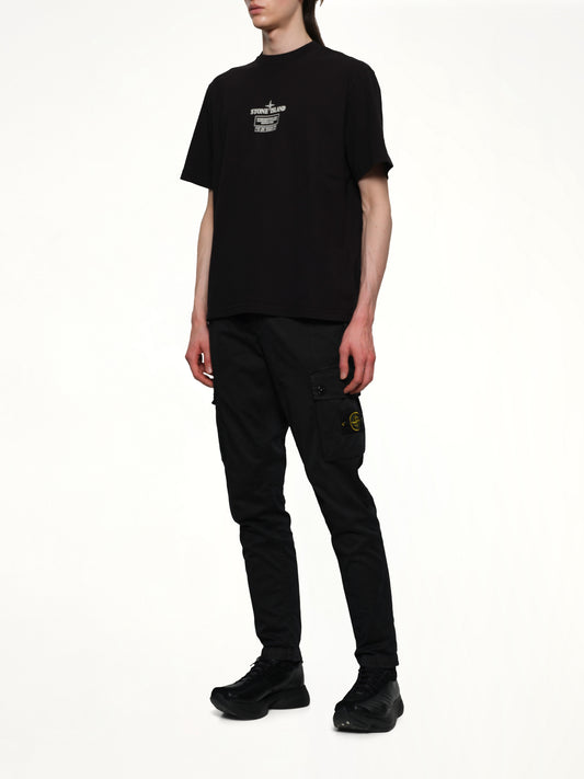 210003 02 Industrial Logos S/S T-Shirt in Black