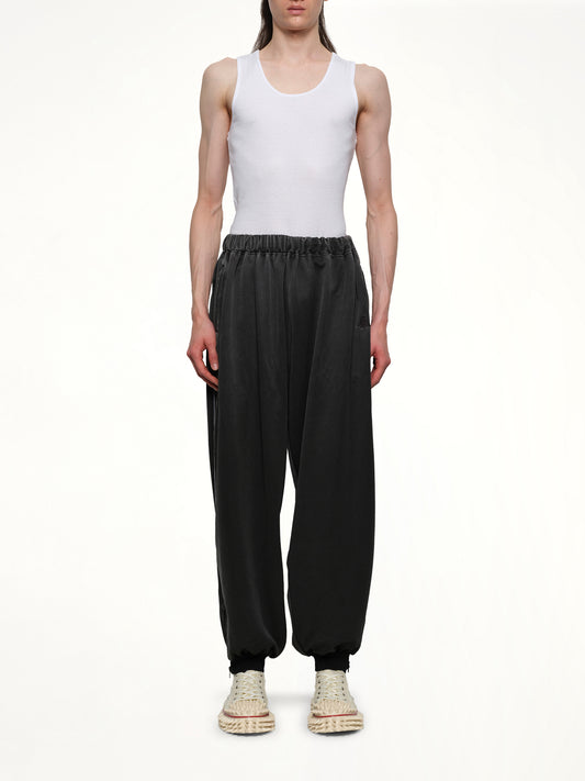 Faded Black Track Pants in Grey