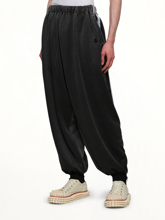 Faded Black Track Pants in Grey