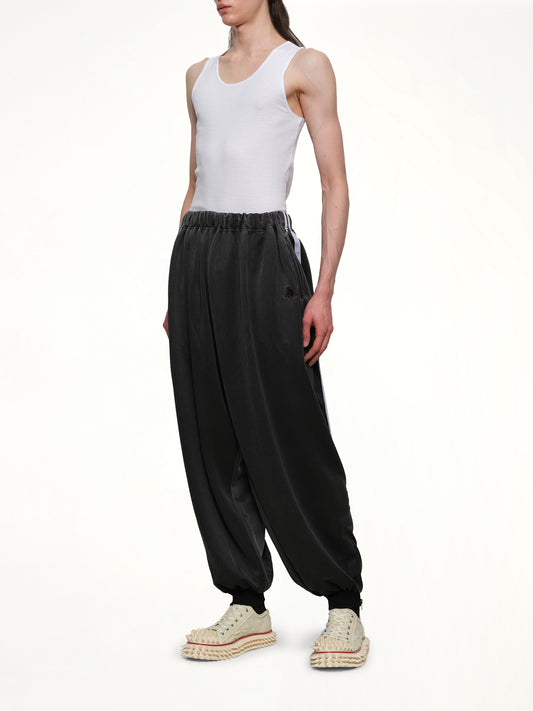 Faded Black Track Pants in Grey
