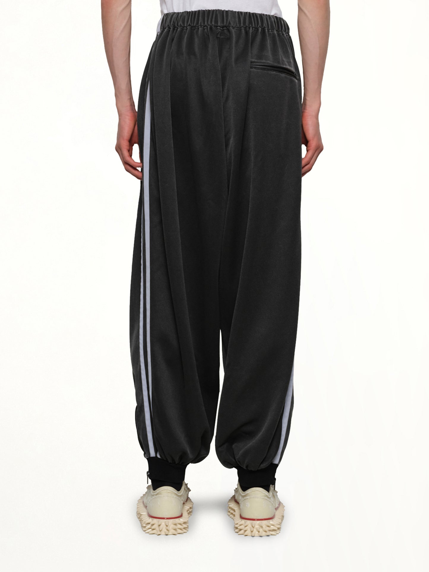 Faded Black Track Pants in Grey