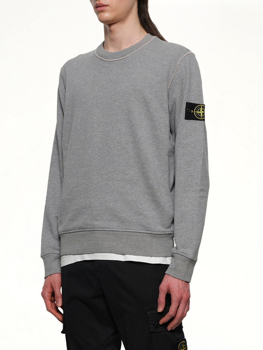 6100060 Organic Cotton Sweatshirt in Melange Grey