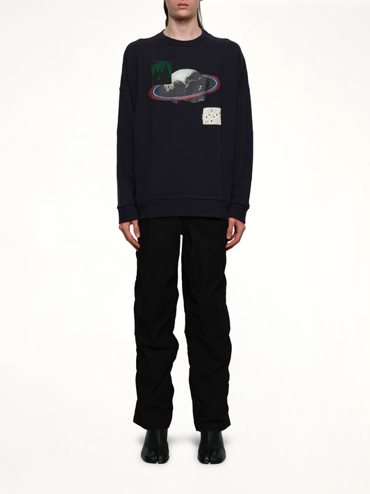 Graphic Patches Sweatshirt in Navy