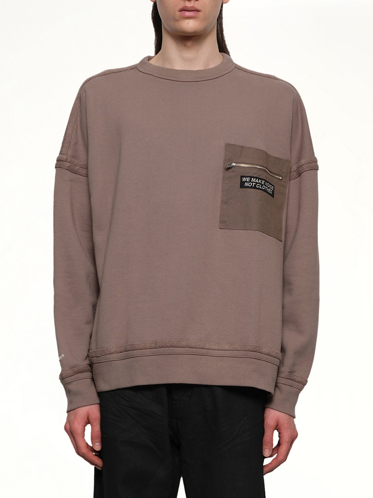 Pocket Sweatshirt in Gray Beige
