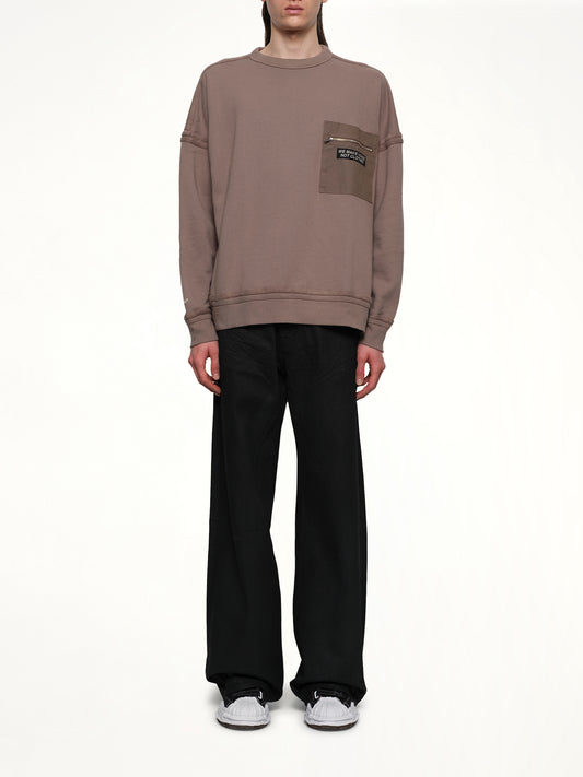 Pocket Sweatshirt in Gray Beige