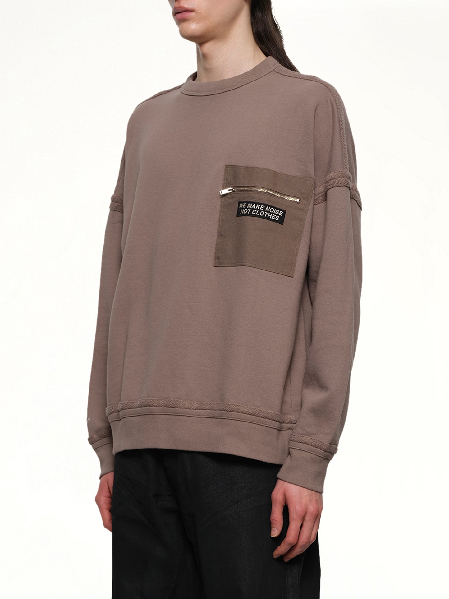 Pocket Sweatshirt in Gray Beige