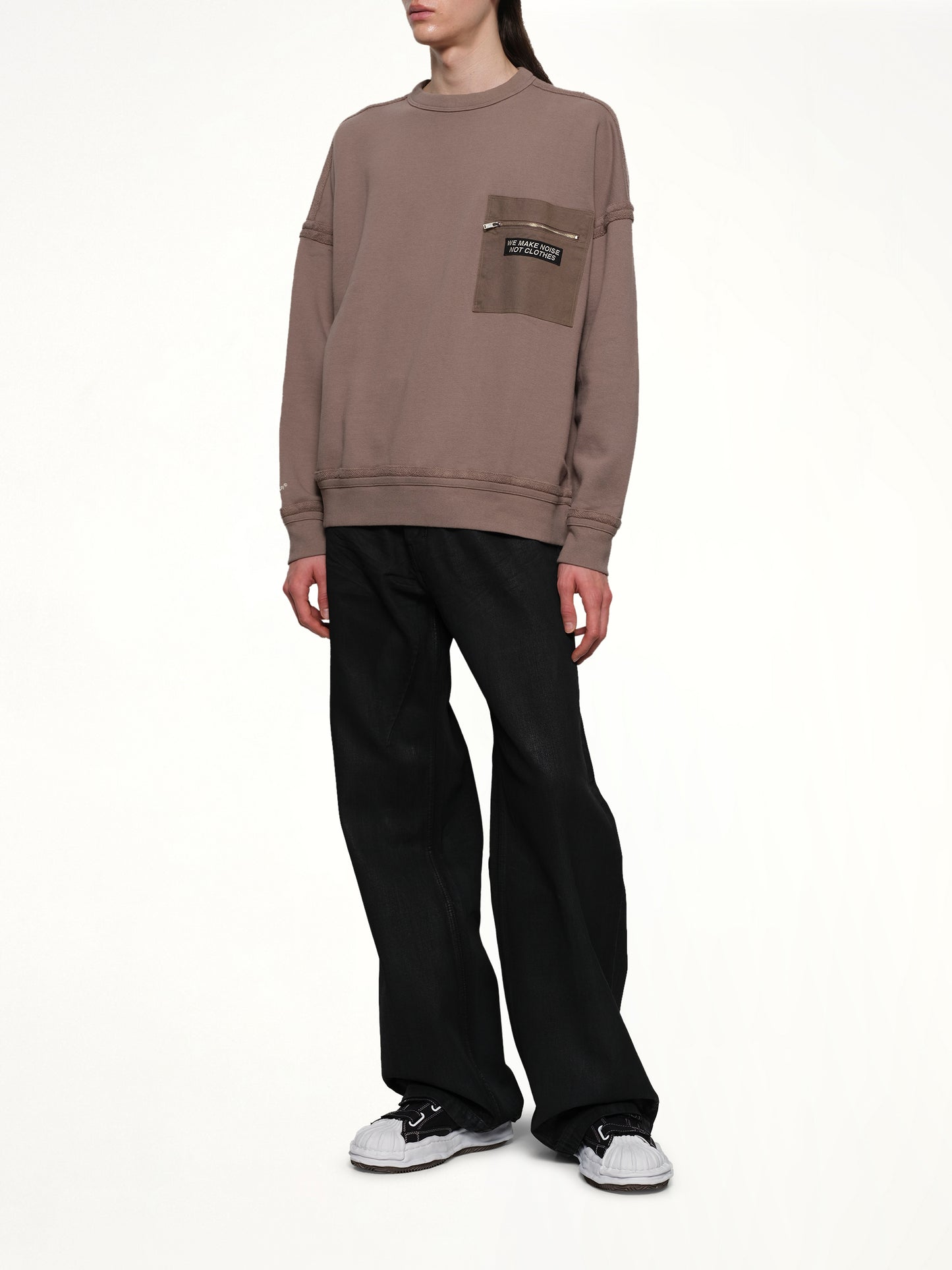 Pocket Sweatshirt in Gray Beige