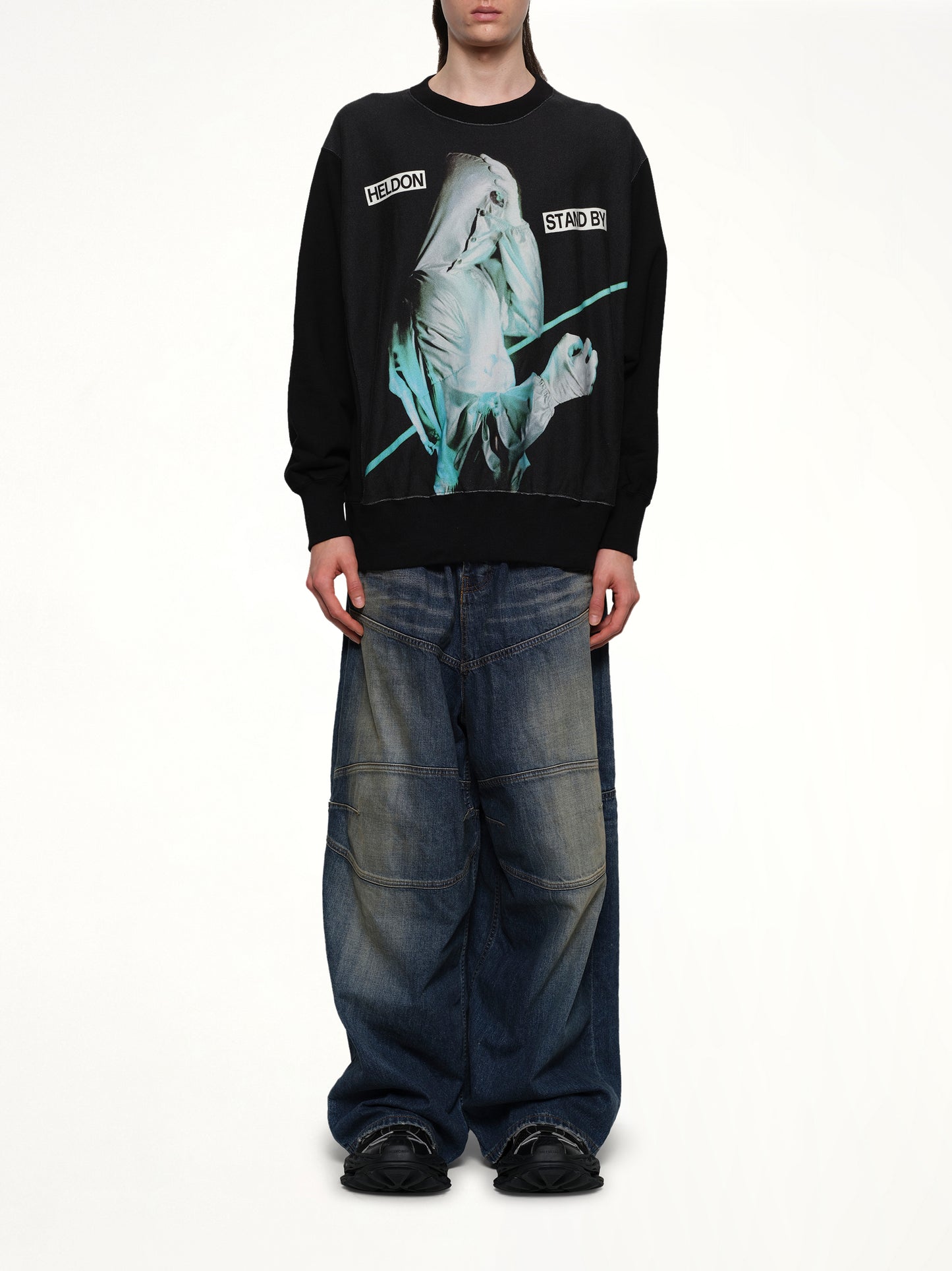 Heldon Stand By L/S T-Shirt in Black