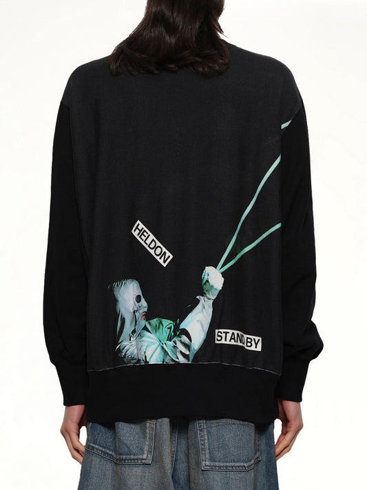 Heldon Stand By L/S T-Shirt in Black