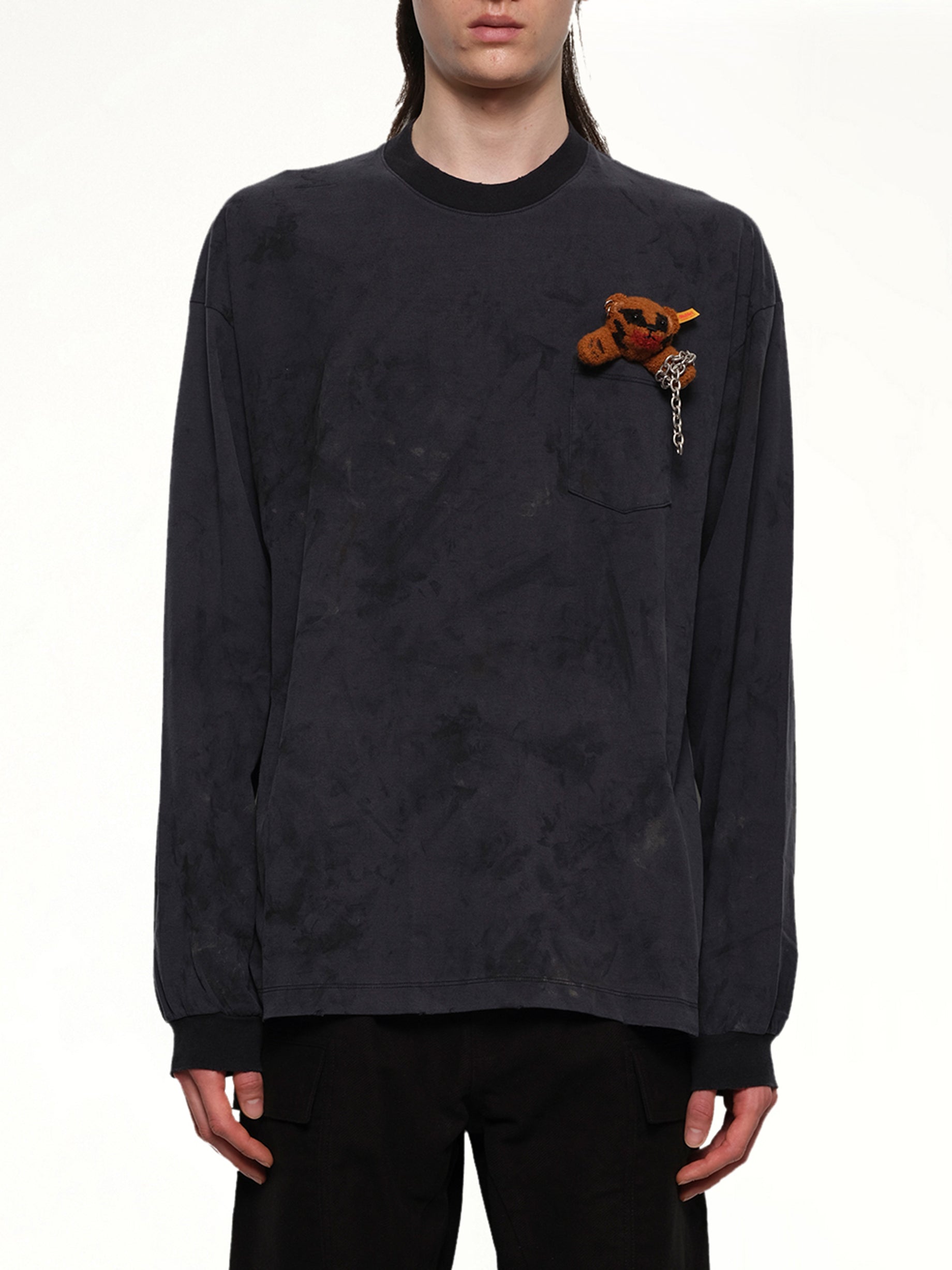 Long Sleeve T-Shirt With Villain Bear in Black