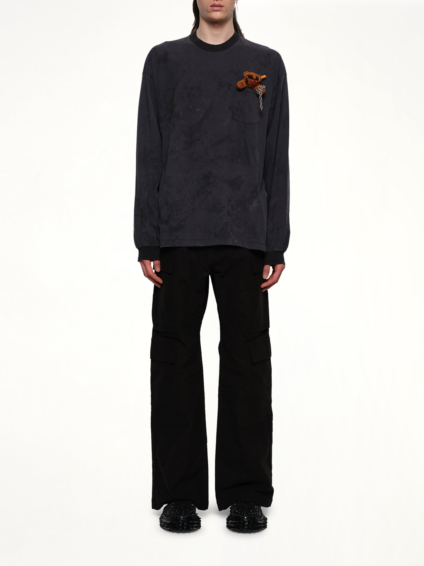 Long Sleeve T-Shirt With Villain Bear in Black