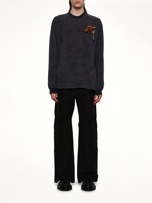 Long Sleeve T-Shirt With Villain Bear in Black