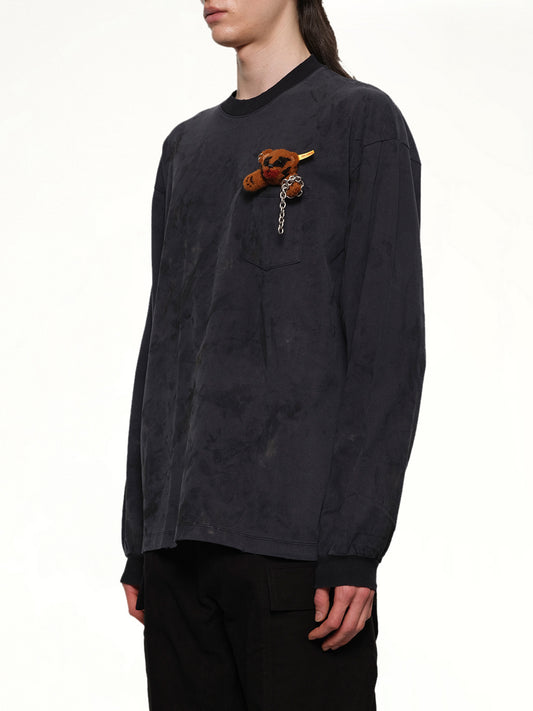 Long Sleeve T-Shirt With Villain Bear in Black