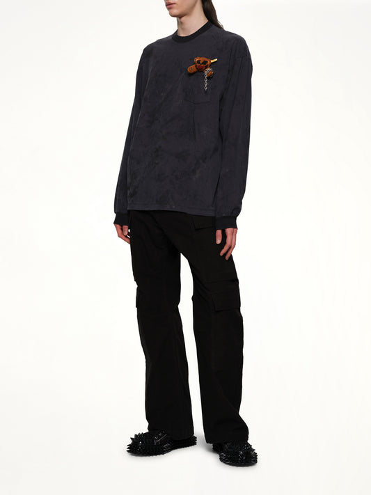 Long Sleeve T-Shirt With Villain Bear in Black