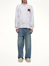 Long Sleeve T-Shirt With Villain Bear in White