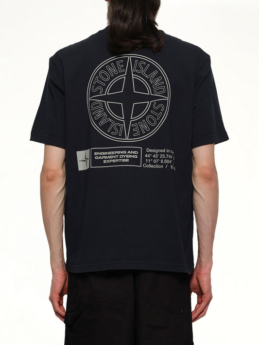 210003 Industrial Print S/S T-Shirt in Navy Blue