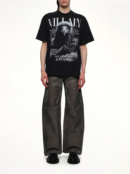 Villain Cover Print T-Shirt in Black