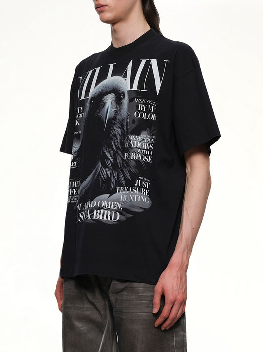 Villain Cover Print T-Shirt in Black