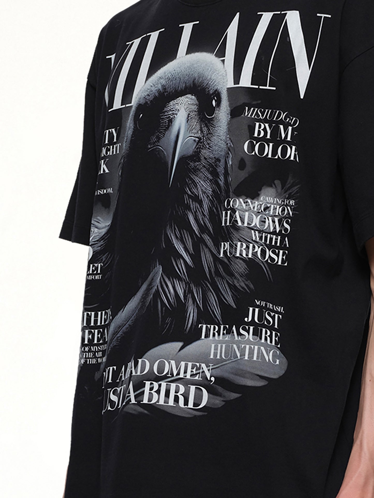 Villain Cover Print T-Shirt in Black