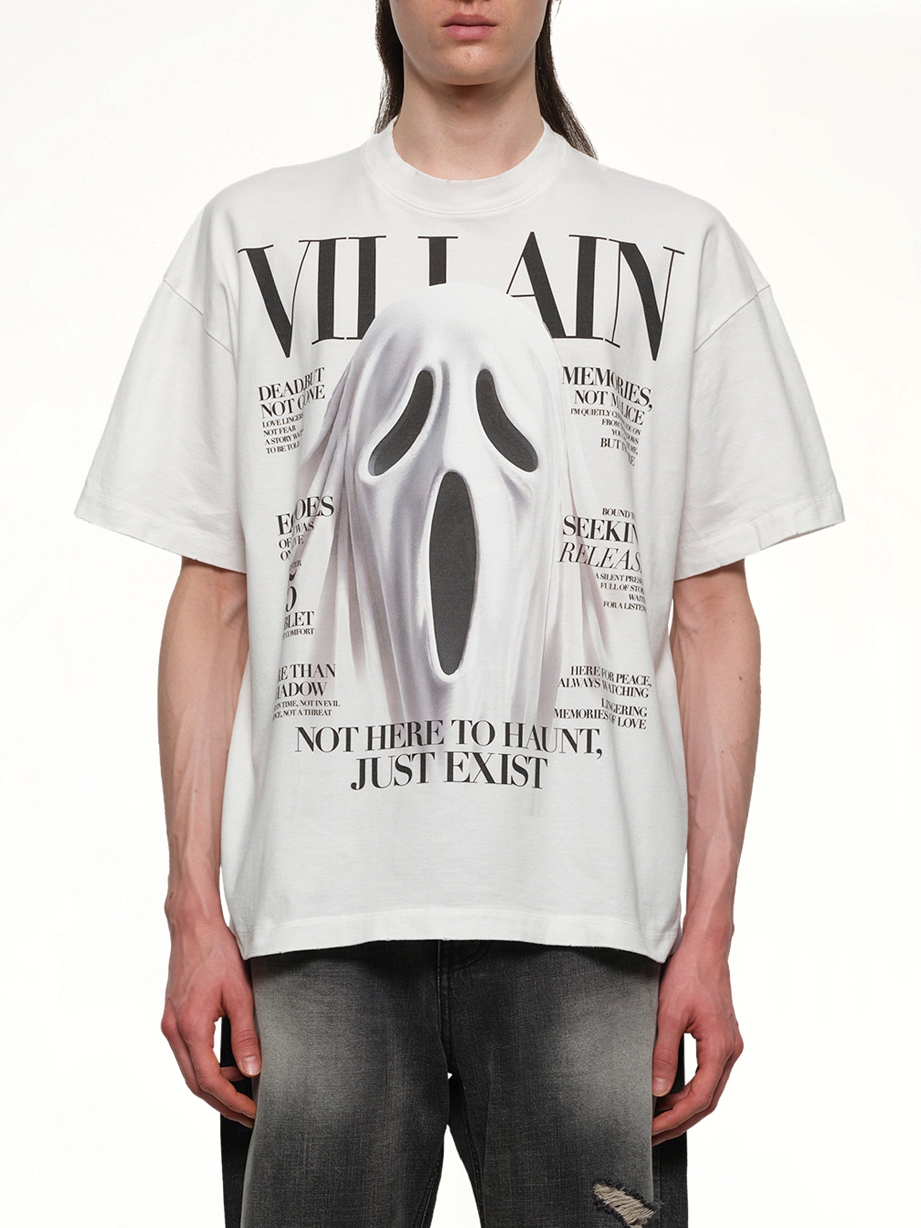 Villain Cover Print T-Shirt in White