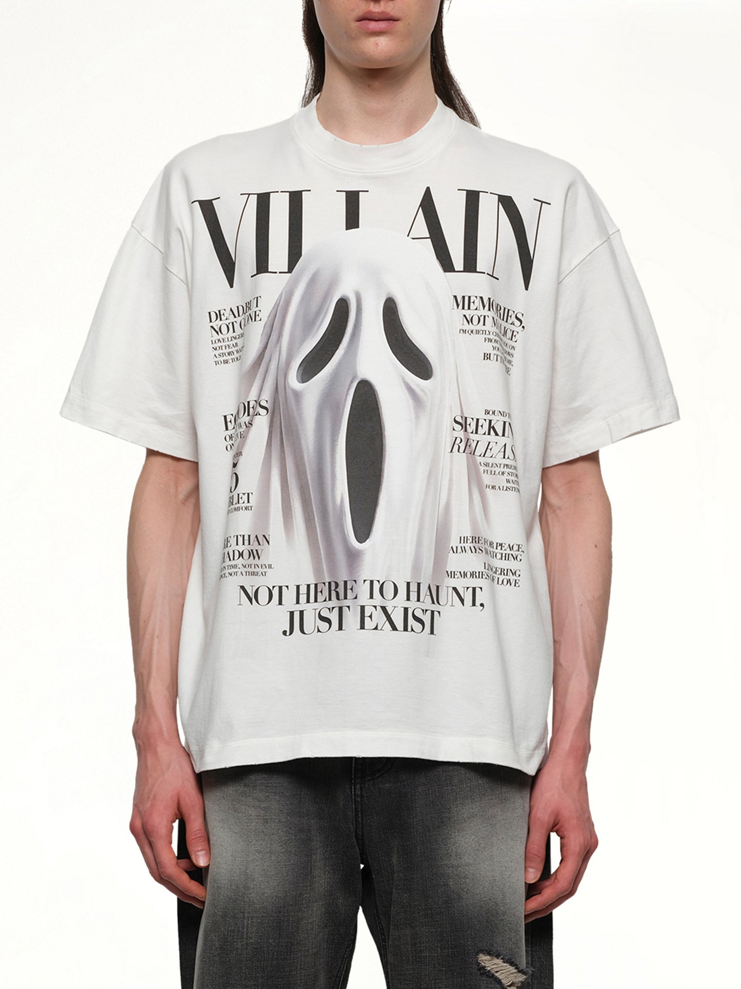 Villain Cover Print T-Shirt in White