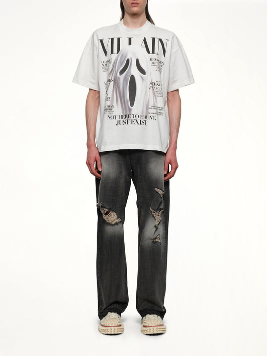 Villain Cover Print T-Shirt in White