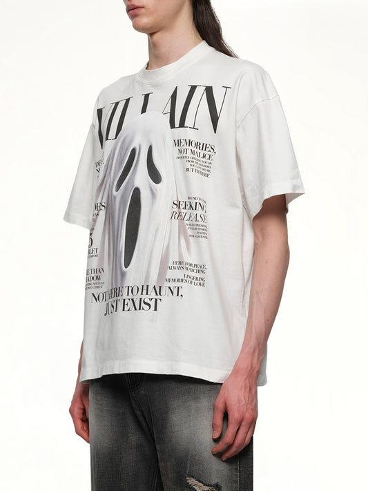 Villain Cover Print T-Shirt in White