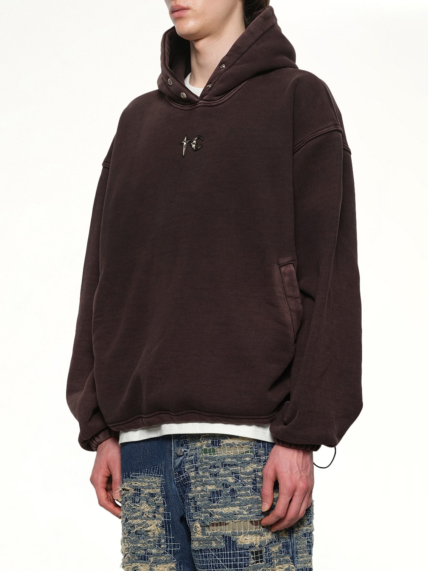 Devil Peace Patch Hoodie in Black