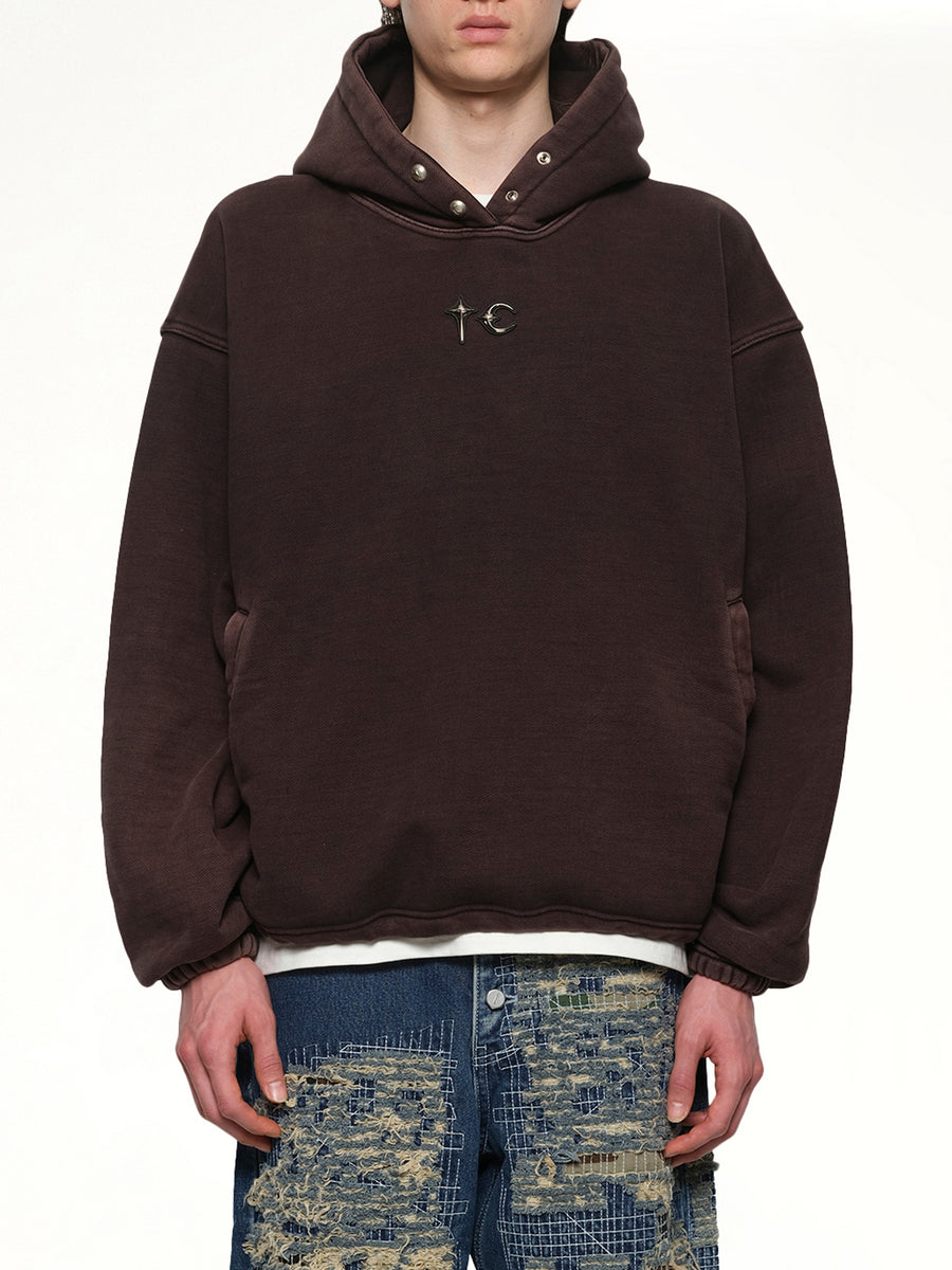 Devil Peace Patch Hoodie in Black