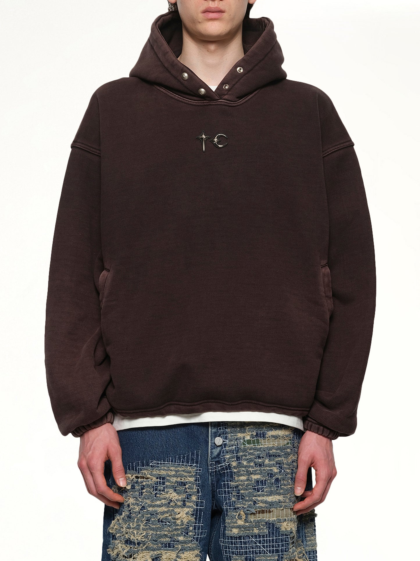 Devil Peace Patch Hoodie in Black