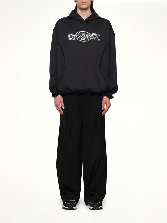 Oversized Panelled Hoodie in Black