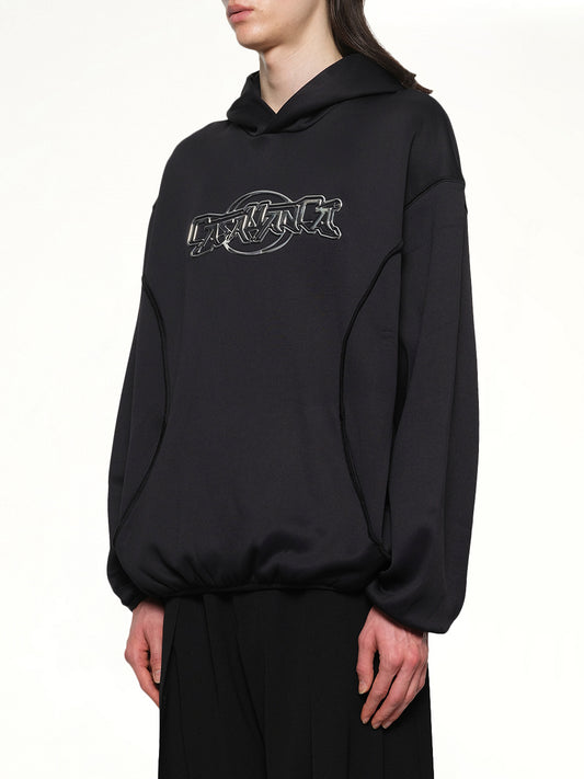 Oversized Panelled Hoodie in Black