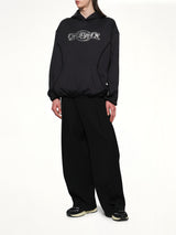 Oversized Panelled Hoodie in Black