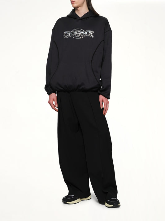 Oversized Panelled Hoodie in Black