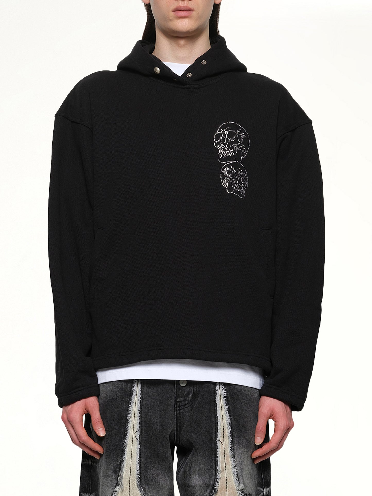 TC Angels Crystal Embellished Hoodie in Black
