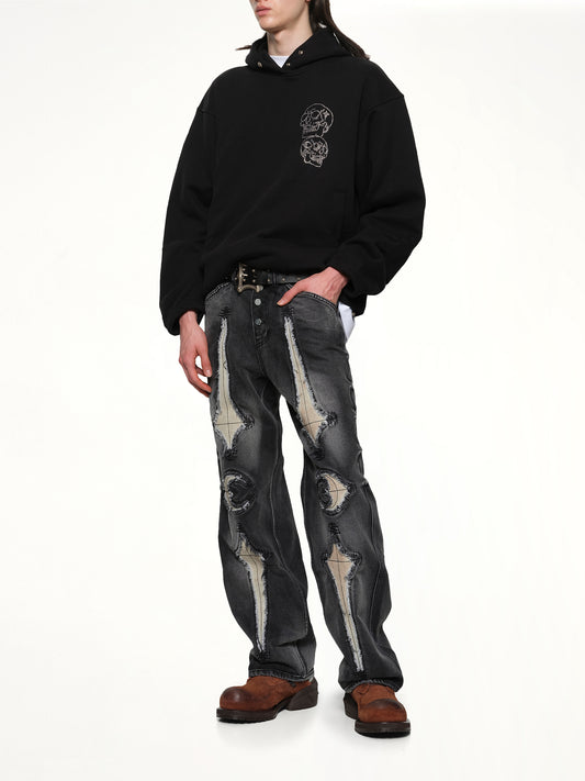 TC Angels Crystal Embellished Hoodie in Black