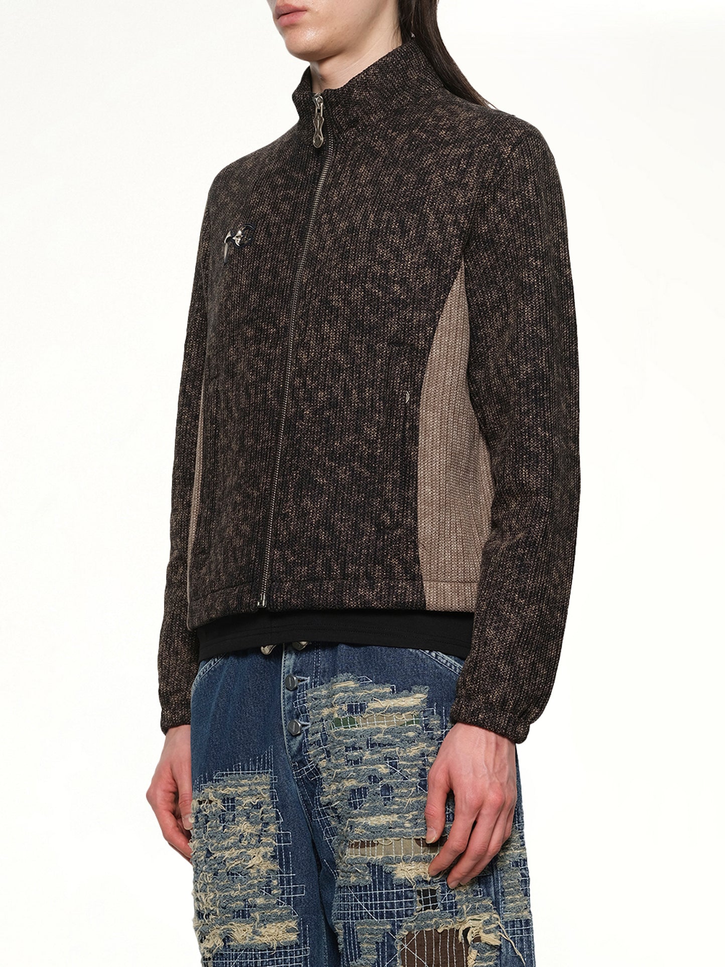 Devil Peace Patch Knit Jacket in Black