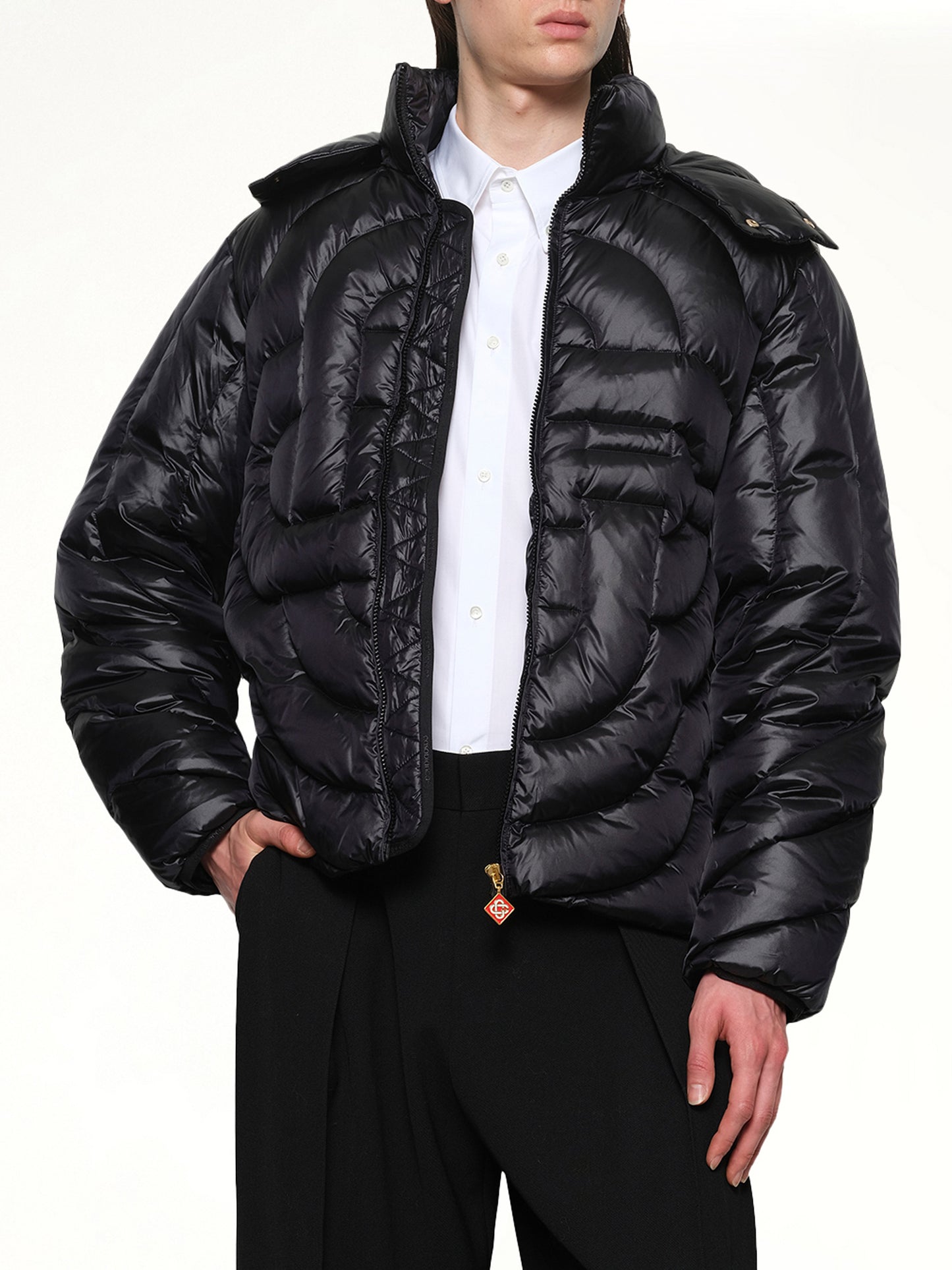 CC Quilted Puffer Jacket in Black