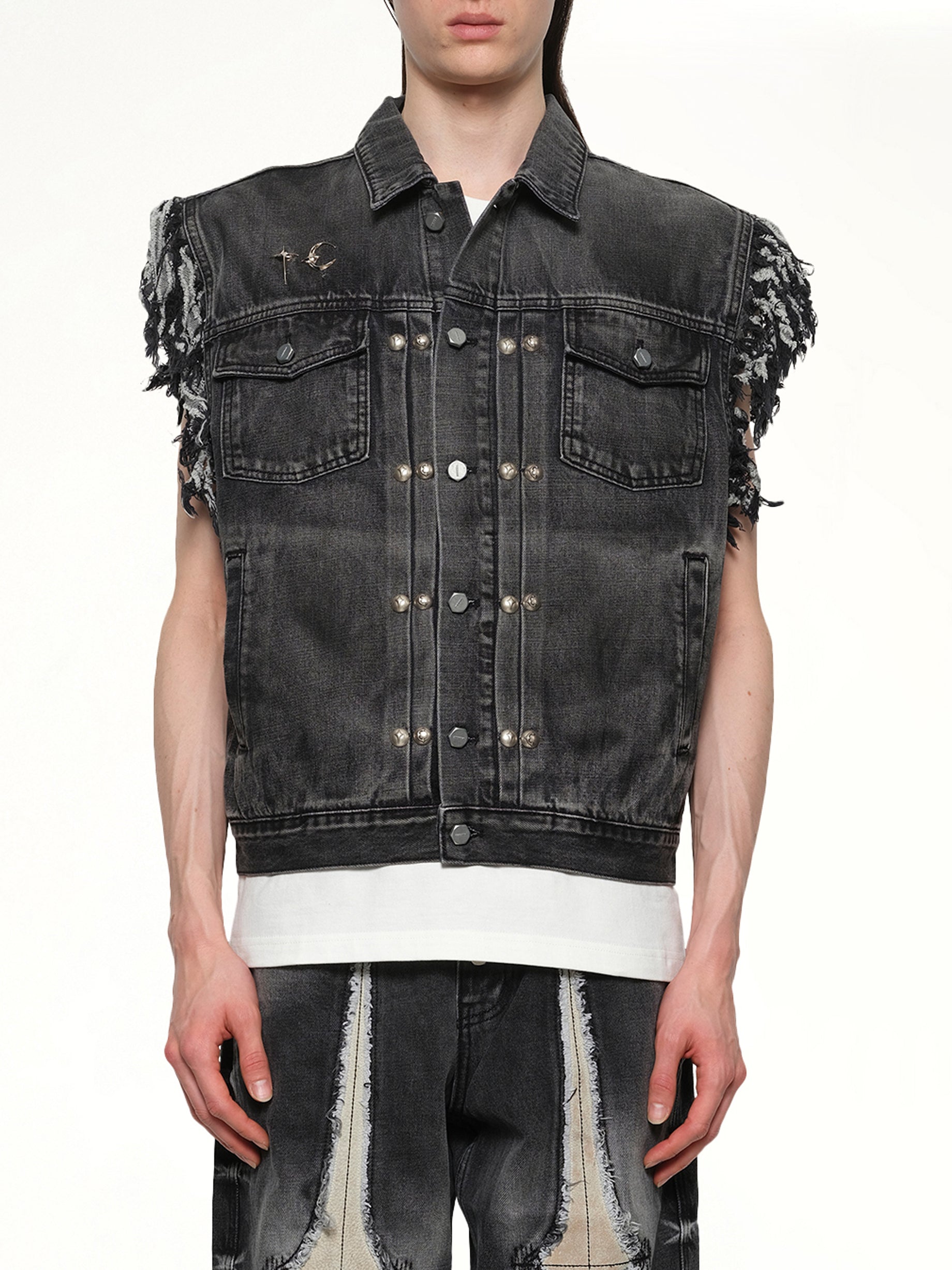 TC Angels Denim Vest in Black