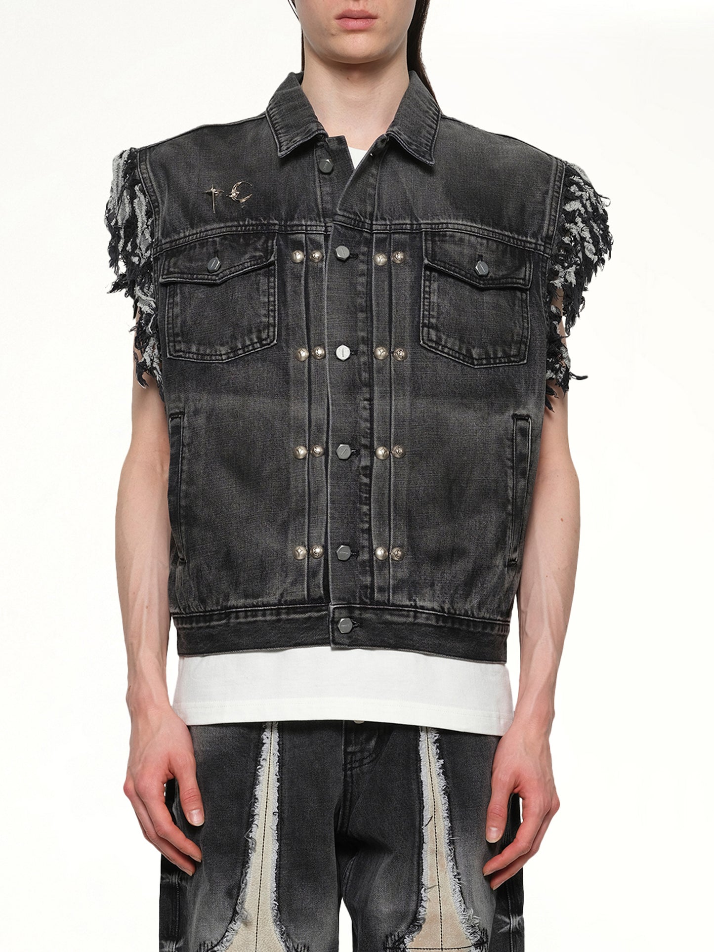 TC Angels Denim Vest in Black